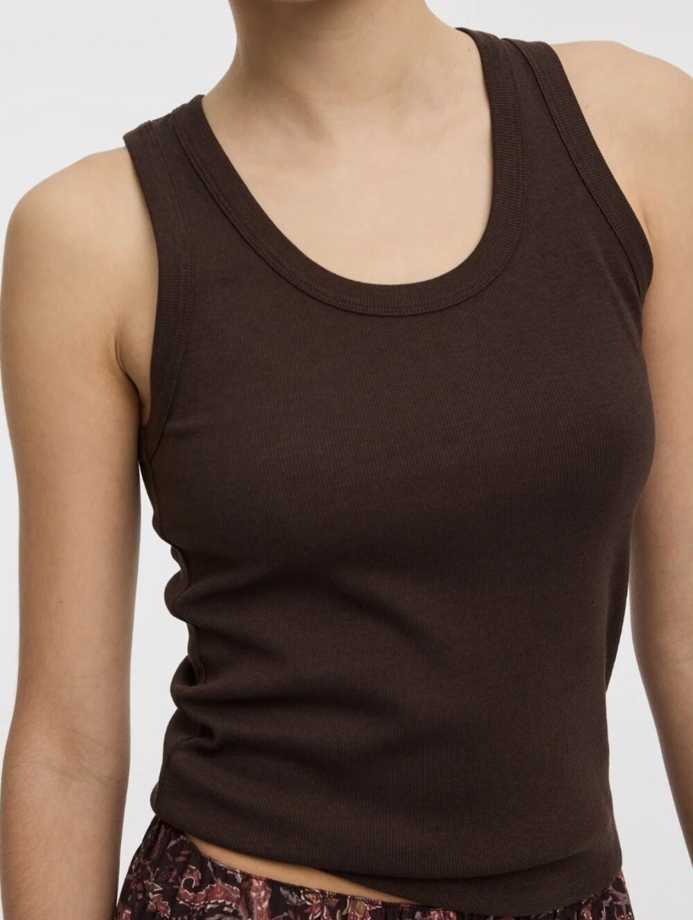 Vintage Y2K Costa Blanca Brown Ribbed Racerback Tank Top - Size XS
